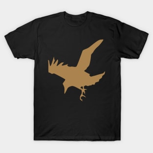 Raven or Crow In Flight Silhouette Cut Out T-Shirt